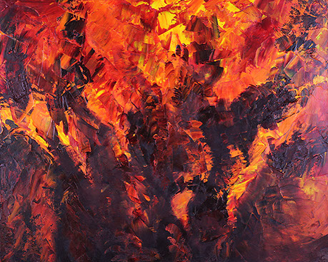 The greatest abstract oil paintings in the world. Fire, 2017